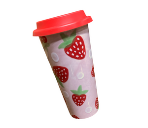 Winter Garden Strawberry Travel Mug