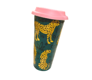 Winter Garden Cheetah Travel Mug