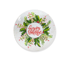 Winter Garden Holiday Wreath Plate