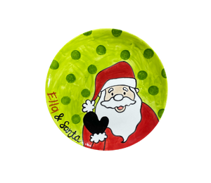 Winter Garden Peeking Santa Plate