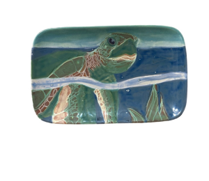 Winter Garden Swimming Turtle Plate