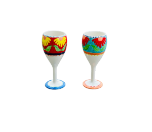 Winter Garden Floral Wine Glass Set
